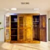 The Tropicwood 4-Door Wardrobe: Crafted Warmth and Breezy Elegance