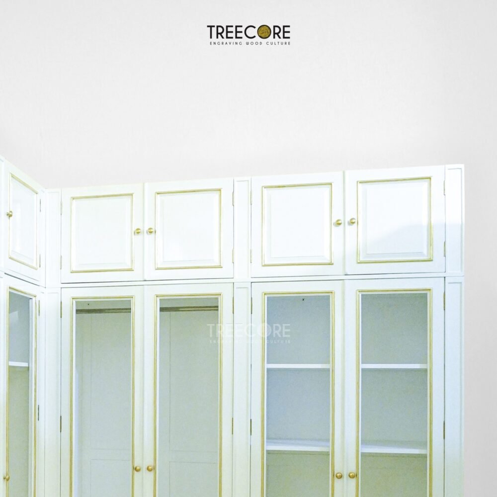 Royal Glass-Door Wardrobe with Integrated Dressing Table