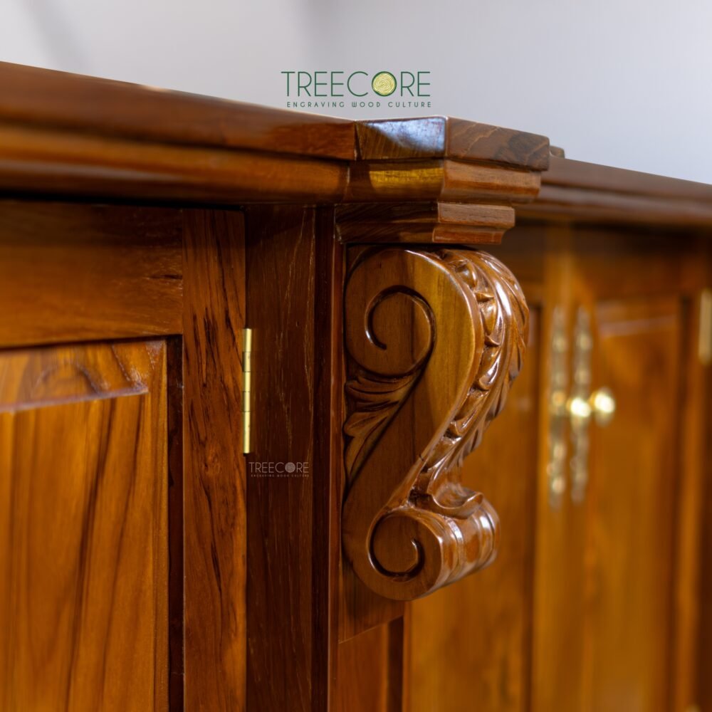 Carved TV Cabinet with Majestic Detailing