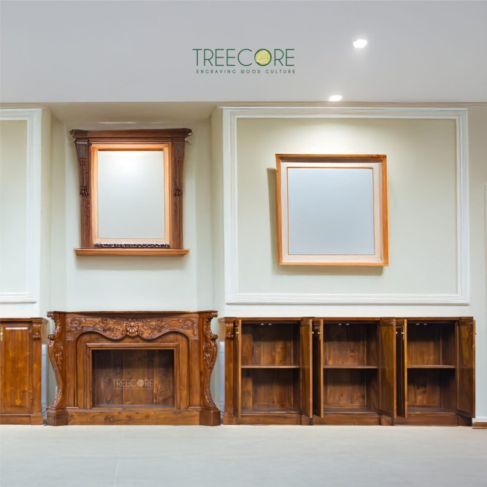 Carved TV Cabinet with Majestic Detailing