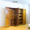 Rustic 4-Door Wardrobe with Spacious Storage and Hanging Area