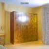 Rustic 4-Door Wardrobe with Spacious Storage and Hanging Area