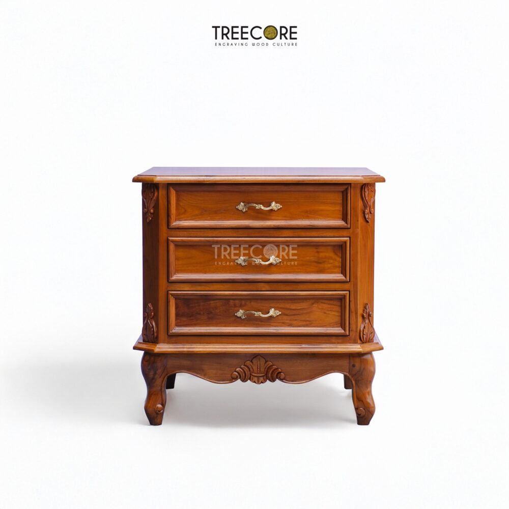 Wooden 3 Drawers Nightstand – Elegance Meets Artistry