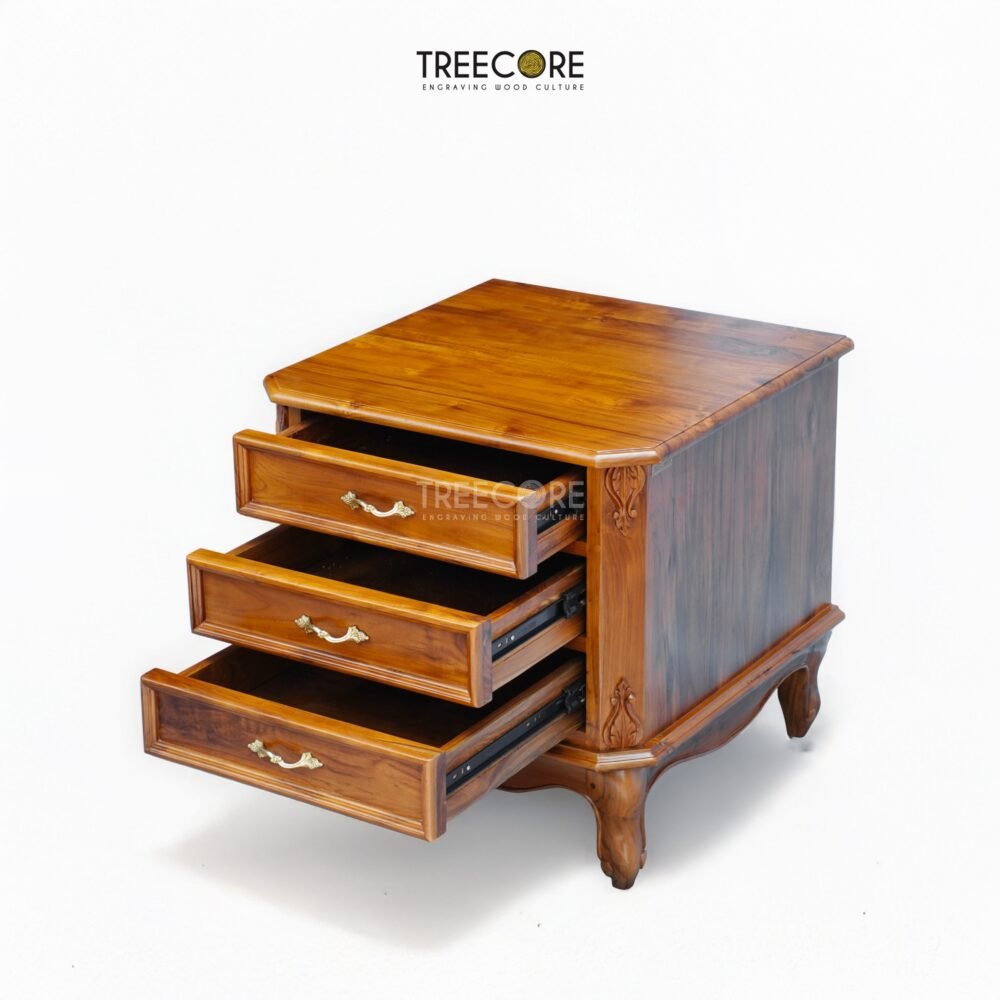 Wooden 3 Drawers Nightstand – Elegance Meets Artistry