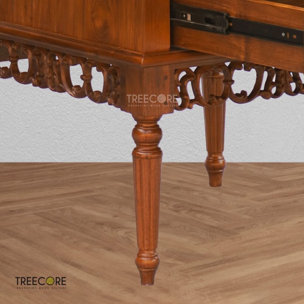 Minimalist Teak Wood Nightstand with 2 Drawers – Timeless Elegance & Practical Storage