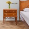 Minimalist Teak Wood Nightstand with 2 Drawers – Timeless Elegance & Practical Storage