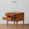 Minimalist Teak Wood Nightstand with 2 Drawers – Timeless Elegance & Practical Storage