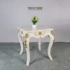 Regal Square Side Table – Classic Elegance with Hand-Carved Gold Accents