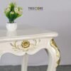 Regal Square Side Table – Classic Elegance with Hand-Carved Gold Accents