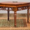 Handcrafted Wooden Side Table with Detailed Carvings