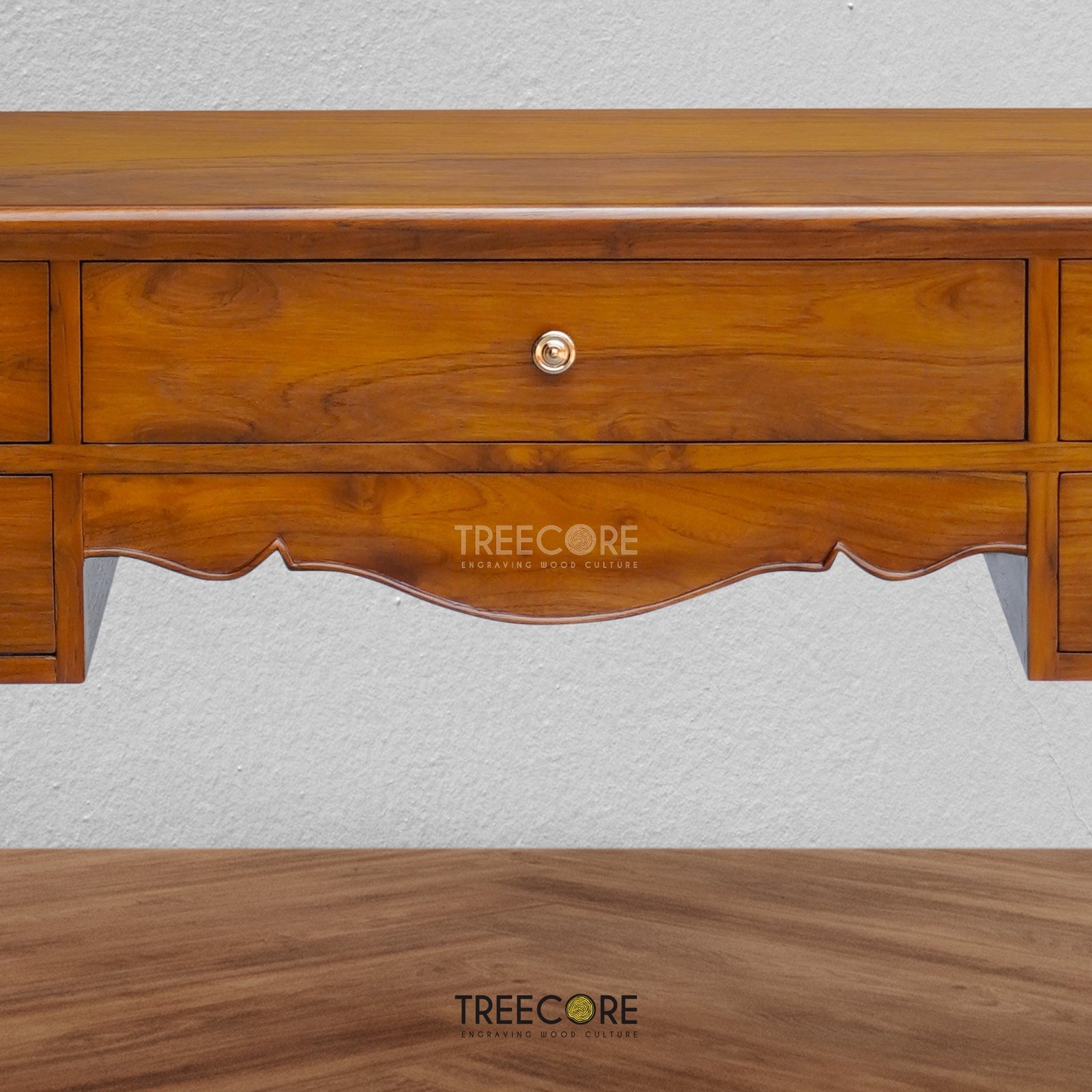 Vintage Wooden Writing Desk with Storage Drawers – Ideal for Study or Workspace