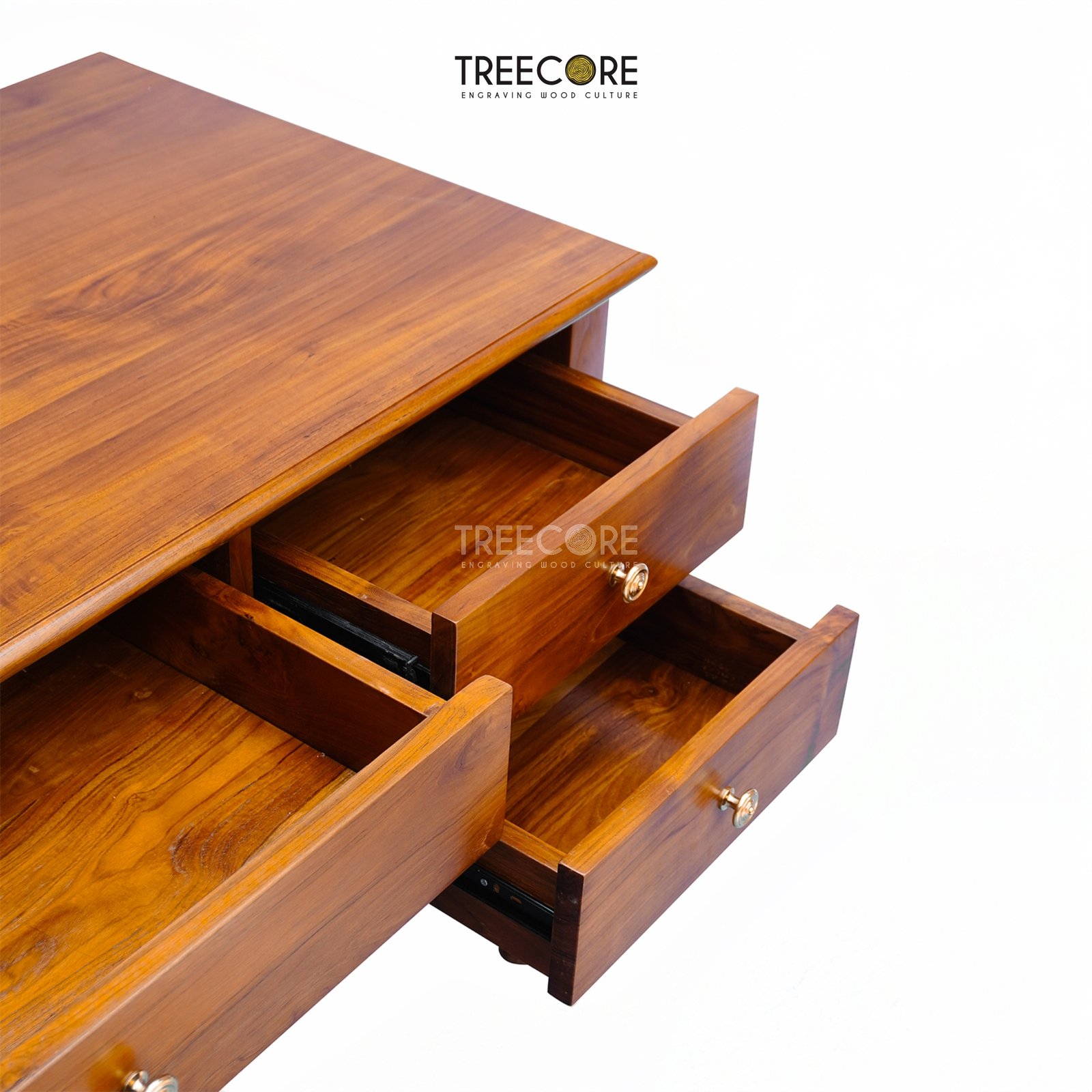 Vintage Wooden Writing Desk with Storage Drawers – Ideal for Study or Workspace