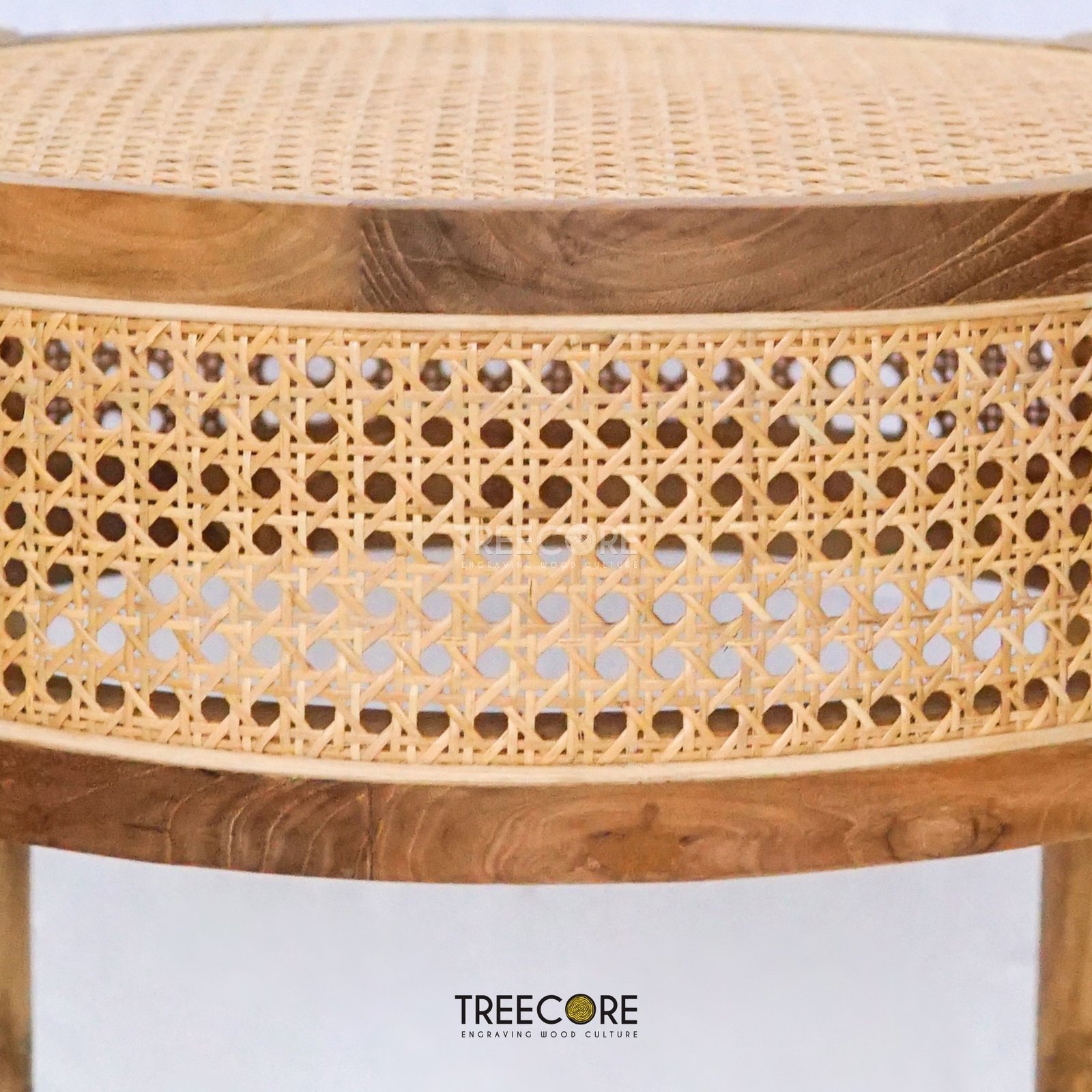 Natural Wooden & Rattan Table for Stylish Room Accents