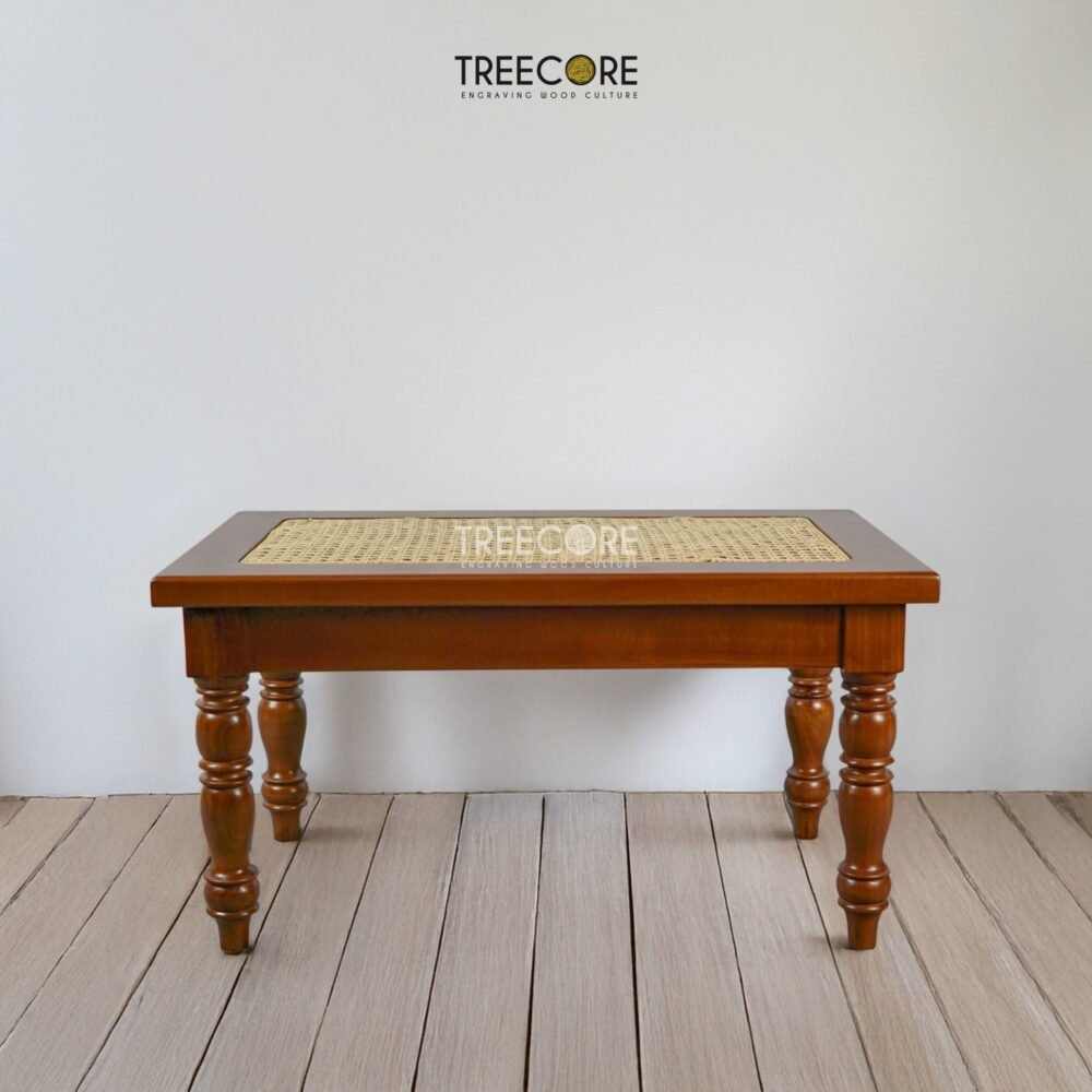Rustic Charm Coffee Table with Handcrafted Rattan Top