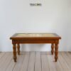 Rustic Charm Coffee Table with Handcrafted Rattan Top