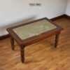 Rustic Charm Coffee Table with Handcrafted Rattan Top