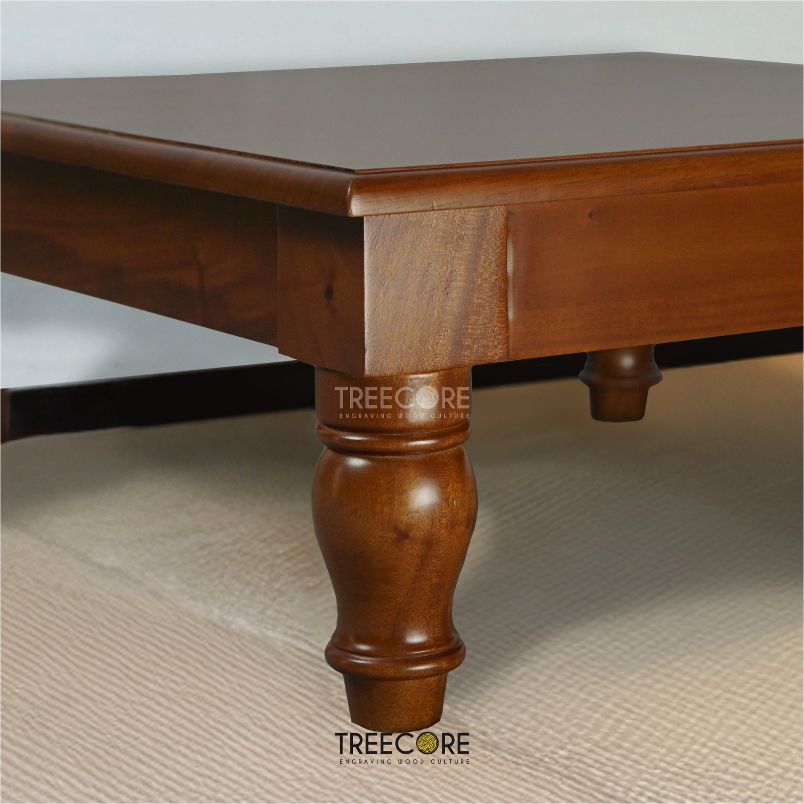 Hand-Turned Coffee Table with Classic Rounded Legs
