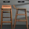 Wooden Bar Chair with Rattan Seat – Rustic Elegance & Comfort