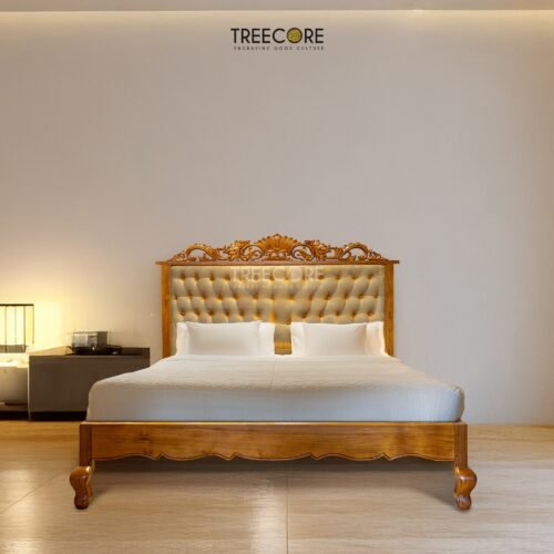Luxurious Upholstered Wooden Bed