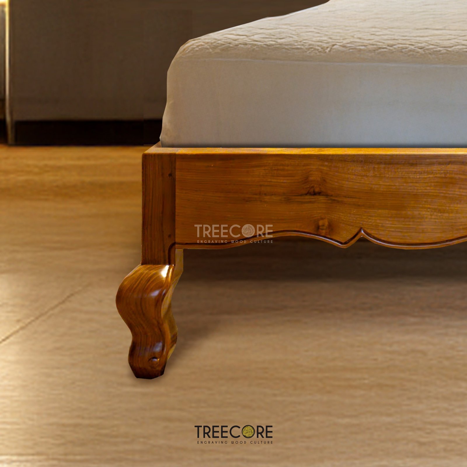 Luxurious Upholstered Wooden Bed