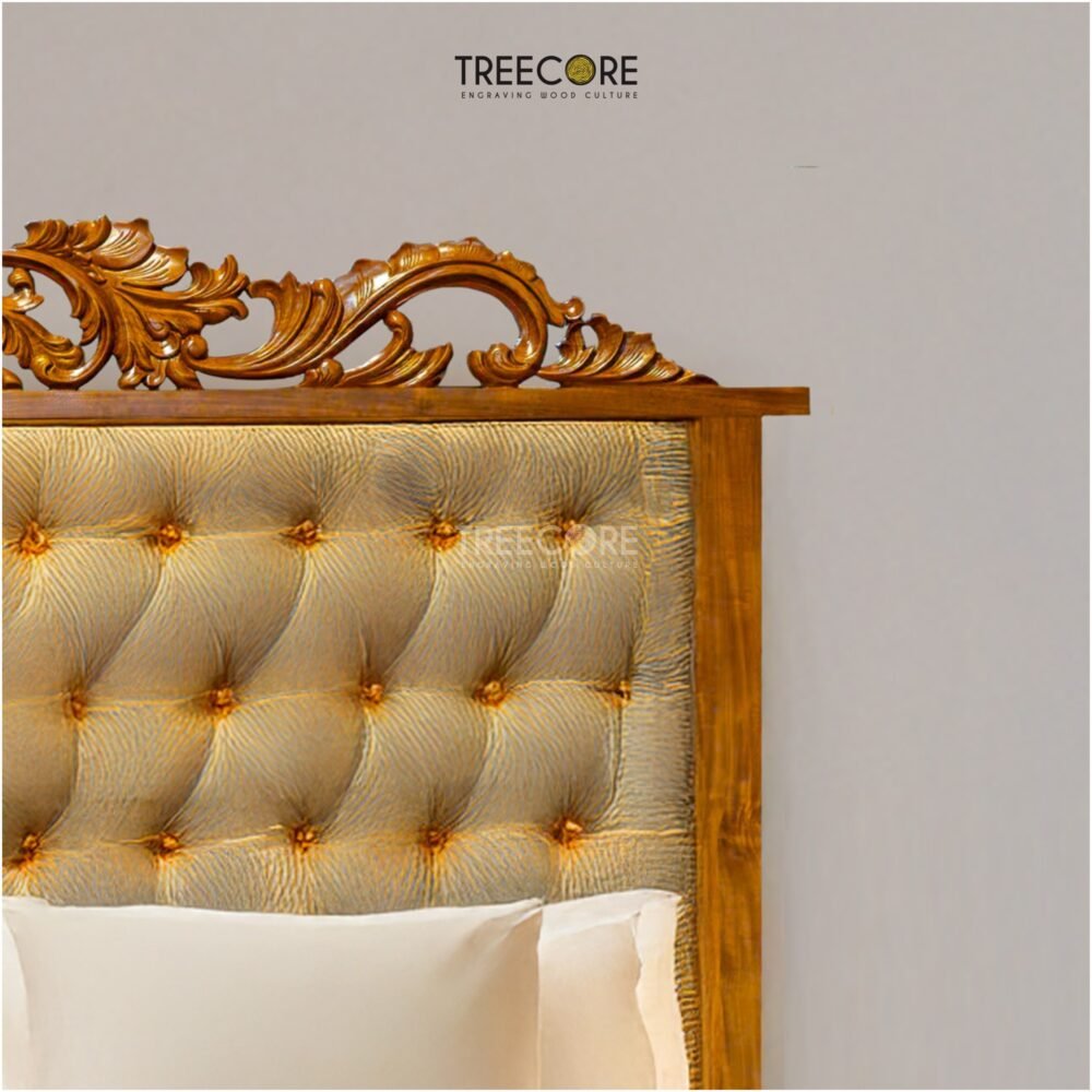 Luxurious Upholstered Wooden Bed