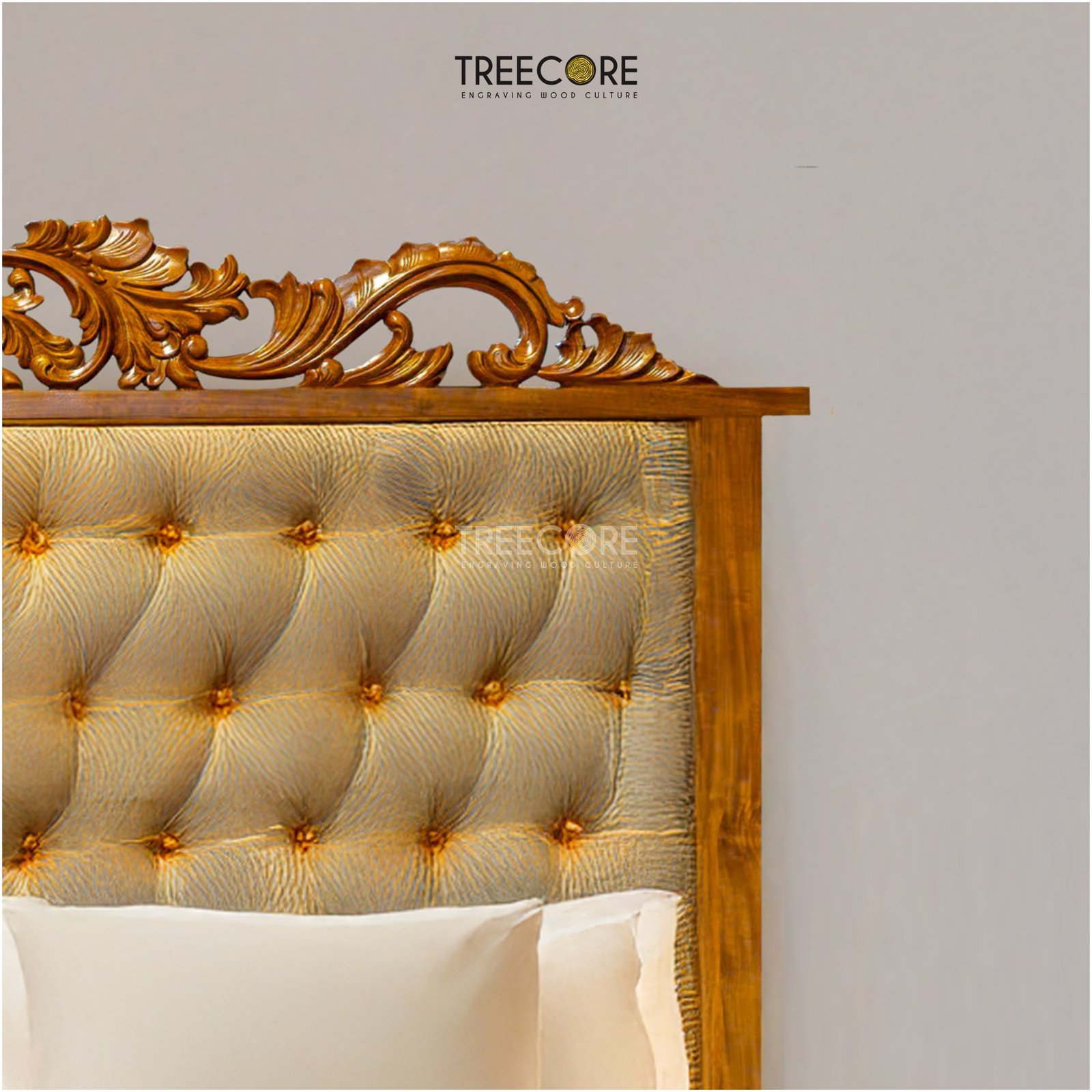 Luxurious Upholstered Wooden Bed
