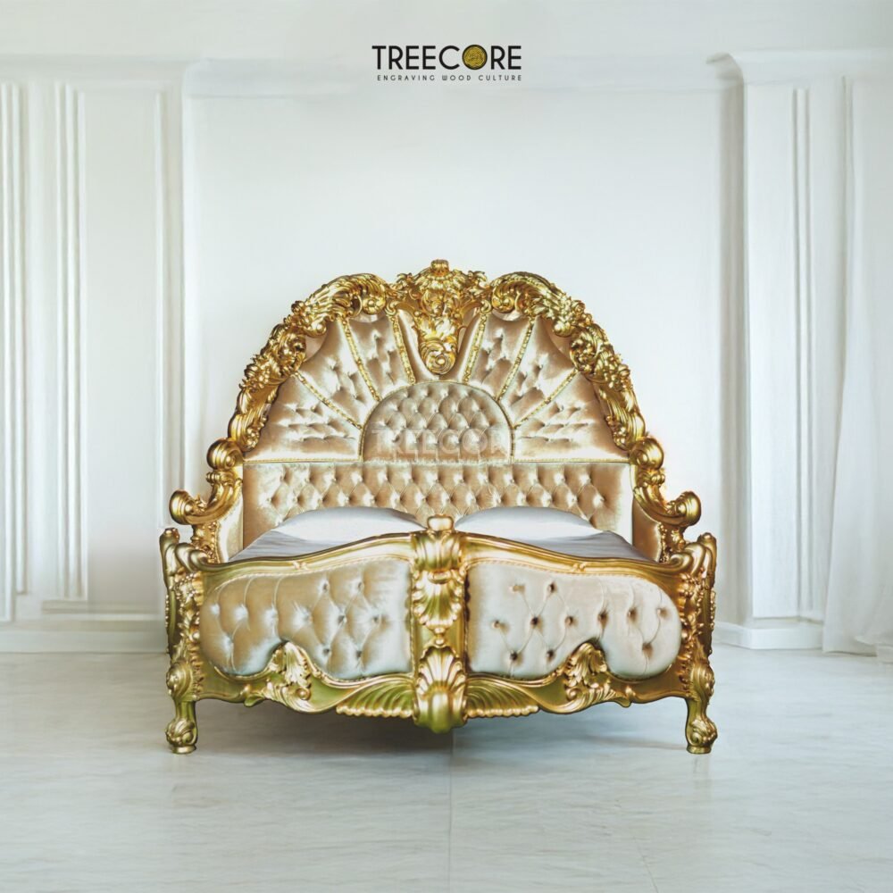 Luxury Royal Carved Bed — Opulent Elegance for Your Bedroom