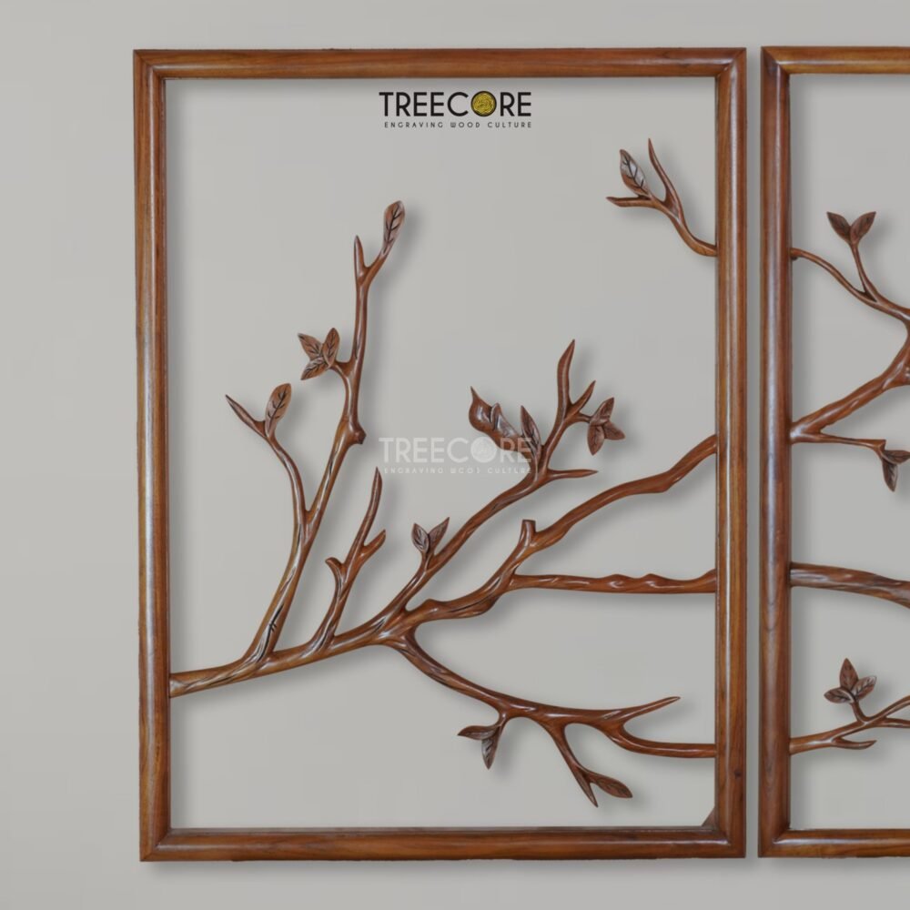Wooden Twigs Wall Art – 2 Panel Tree Branch Carving