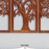 Wooden Tree Wall Art – 3 Panel Carved Tree Design