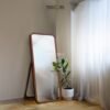Minimalist Wooden Standing Mirror to Brighten Any Space
