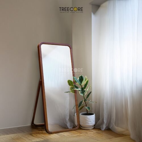 Minimalist Wooden Standing Mirror to Brighten Any Space