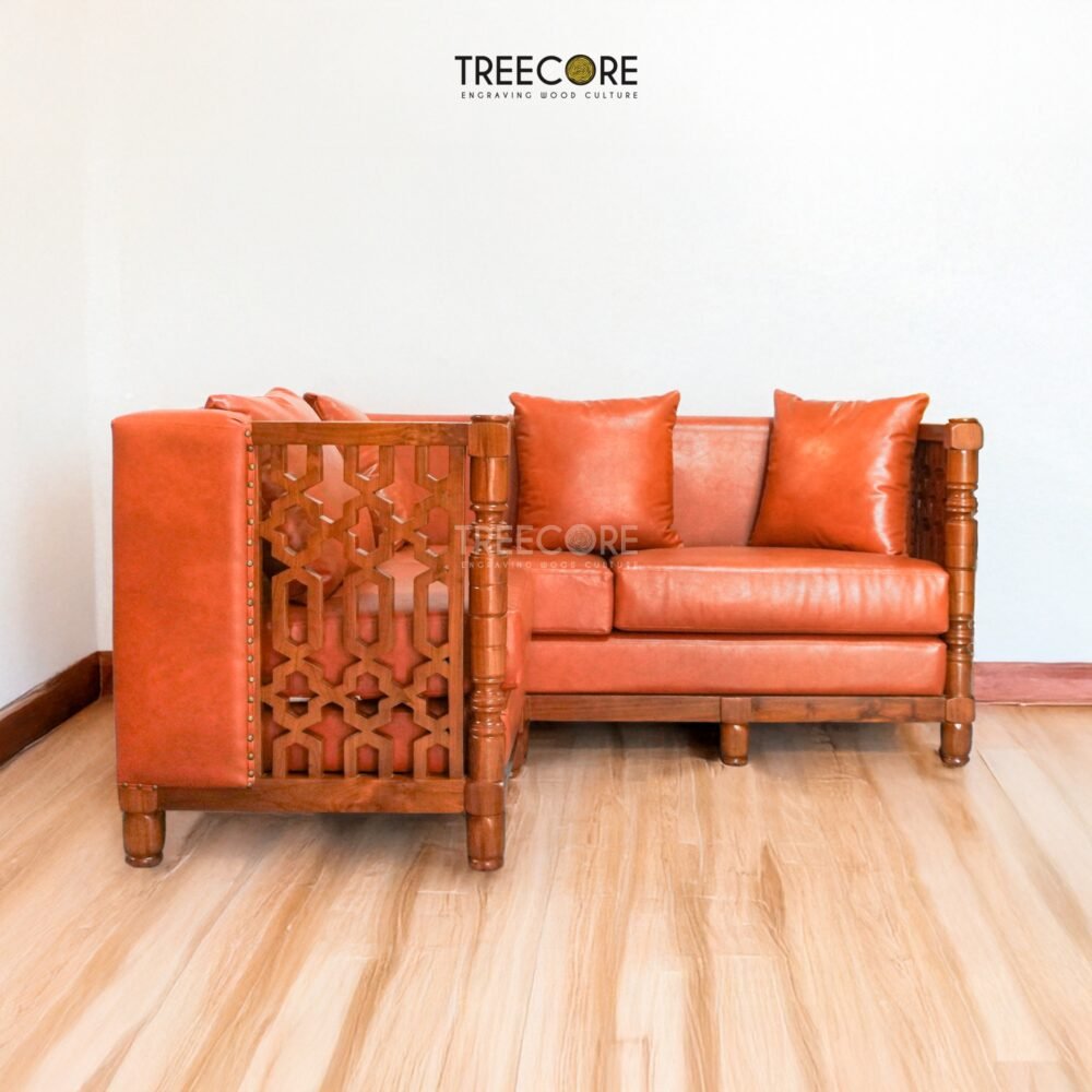 Chair-14-85424914 L-Shaped Wooden Sofa with Storage and Comfortable Upholstery