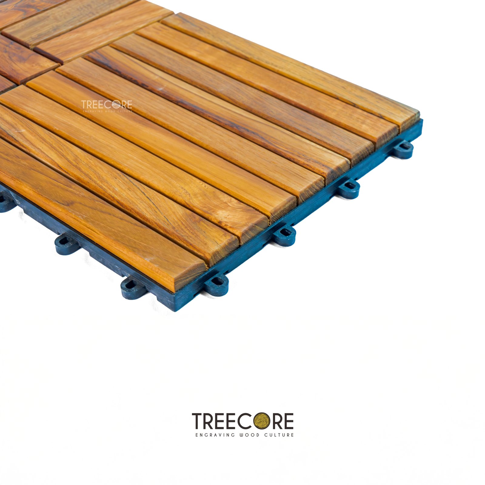 Solid Wood Interlocking Floor Decking Tiles