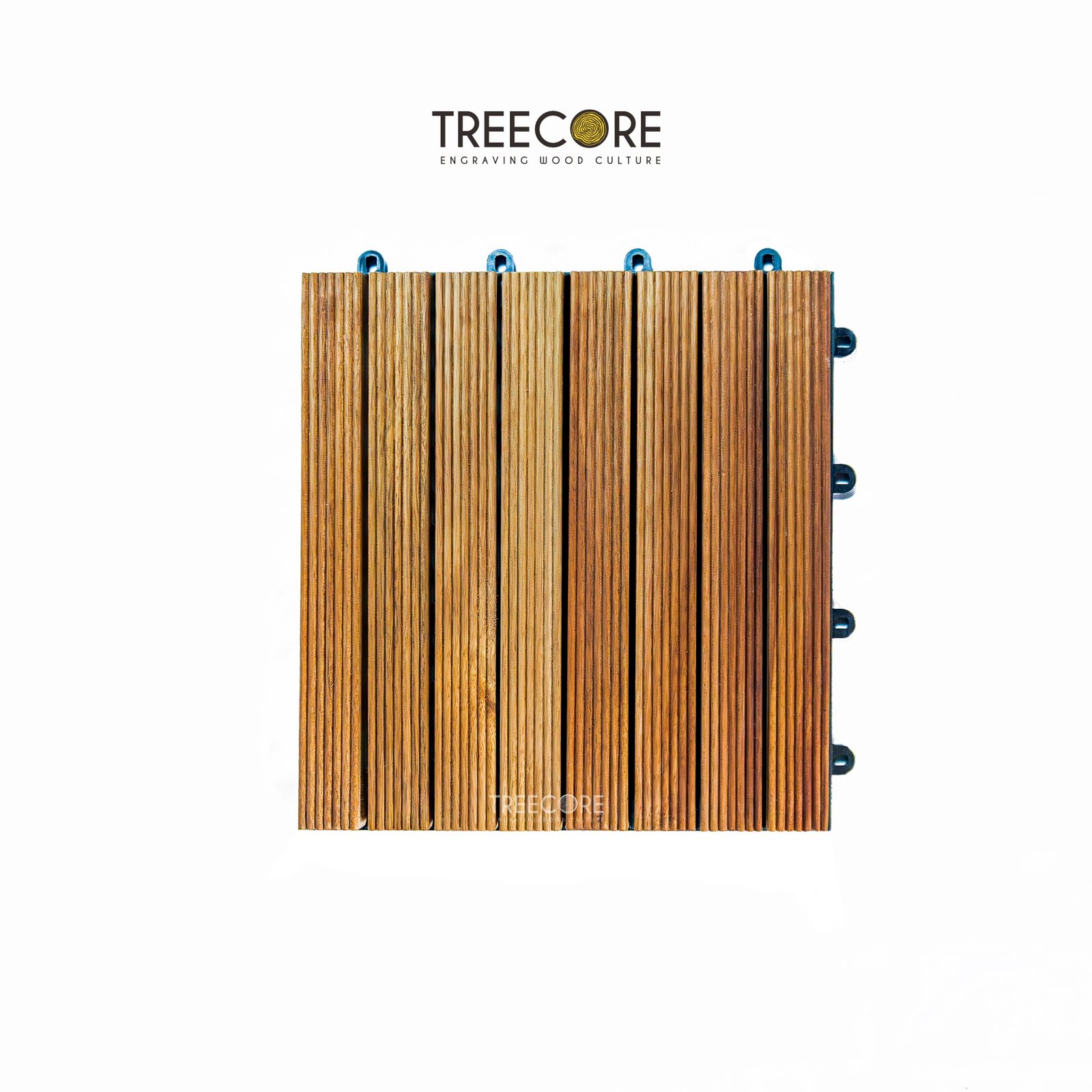 Solid Wood Interlocking Floor Decking Tiles