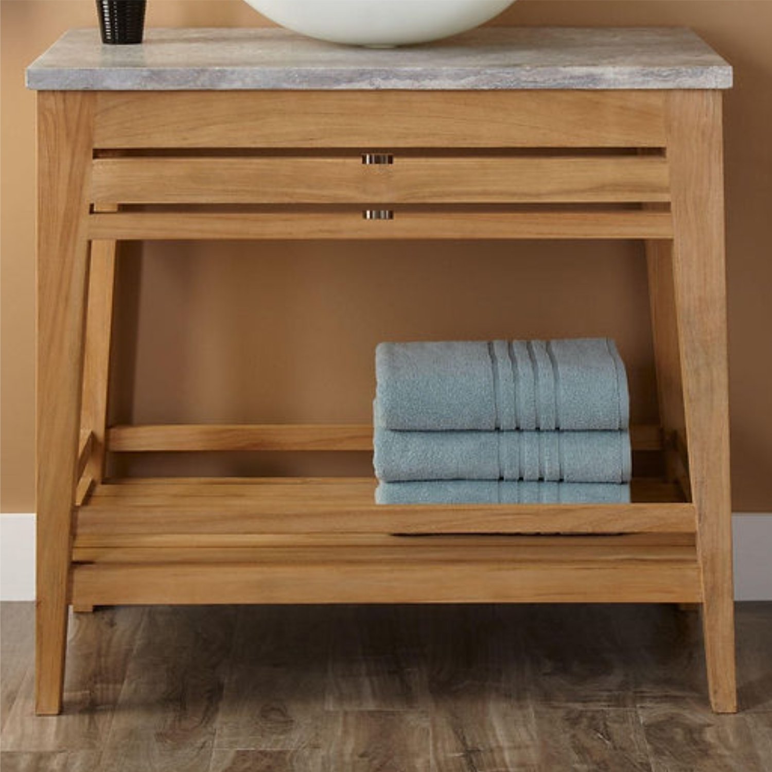 Elegant Wooden Sink Vanity with Marble Top