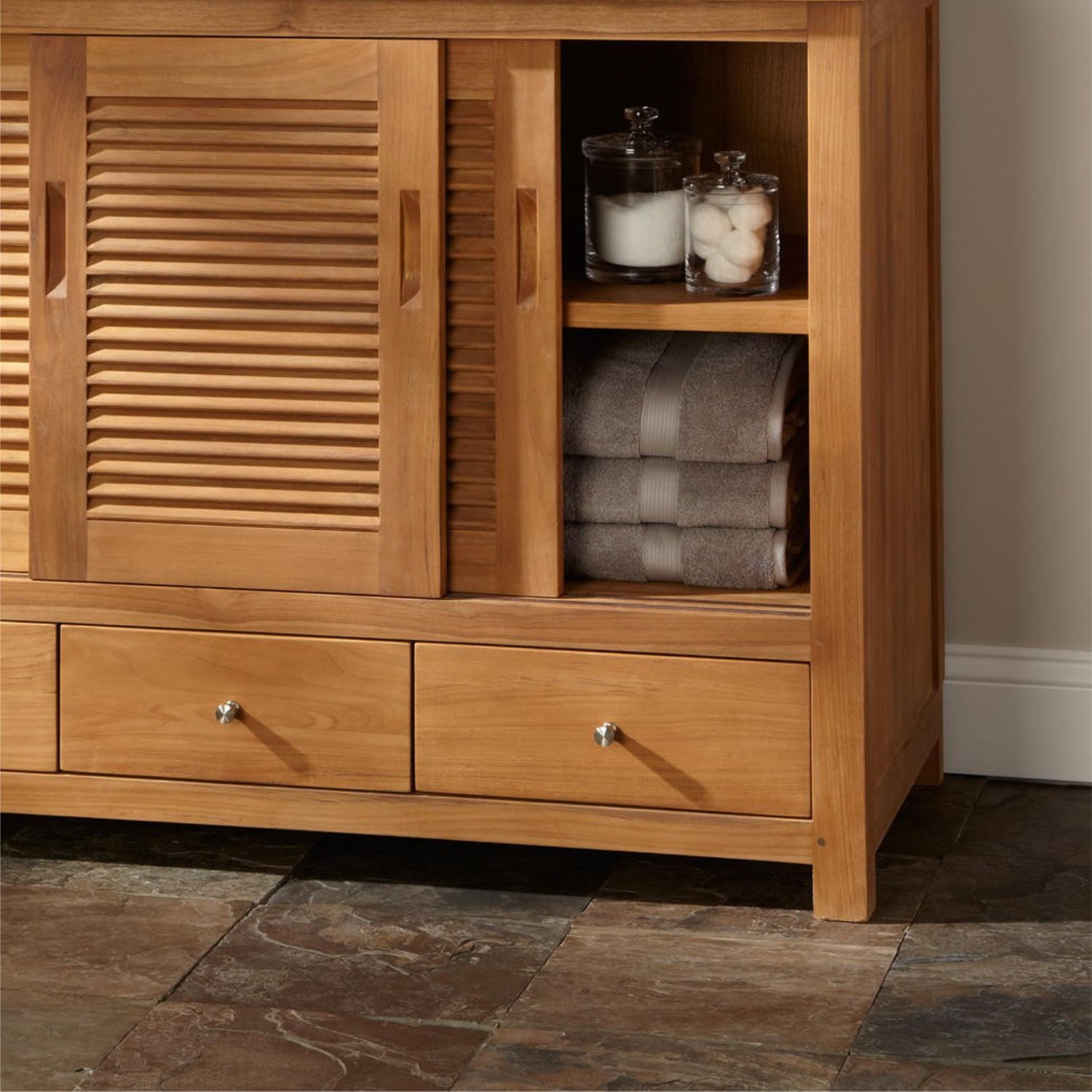 Minimalist Wooden Sink Vanity with Ample Storage Space