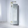Charming Wooden Rack with Glass Door and Hand-Carved Detailing