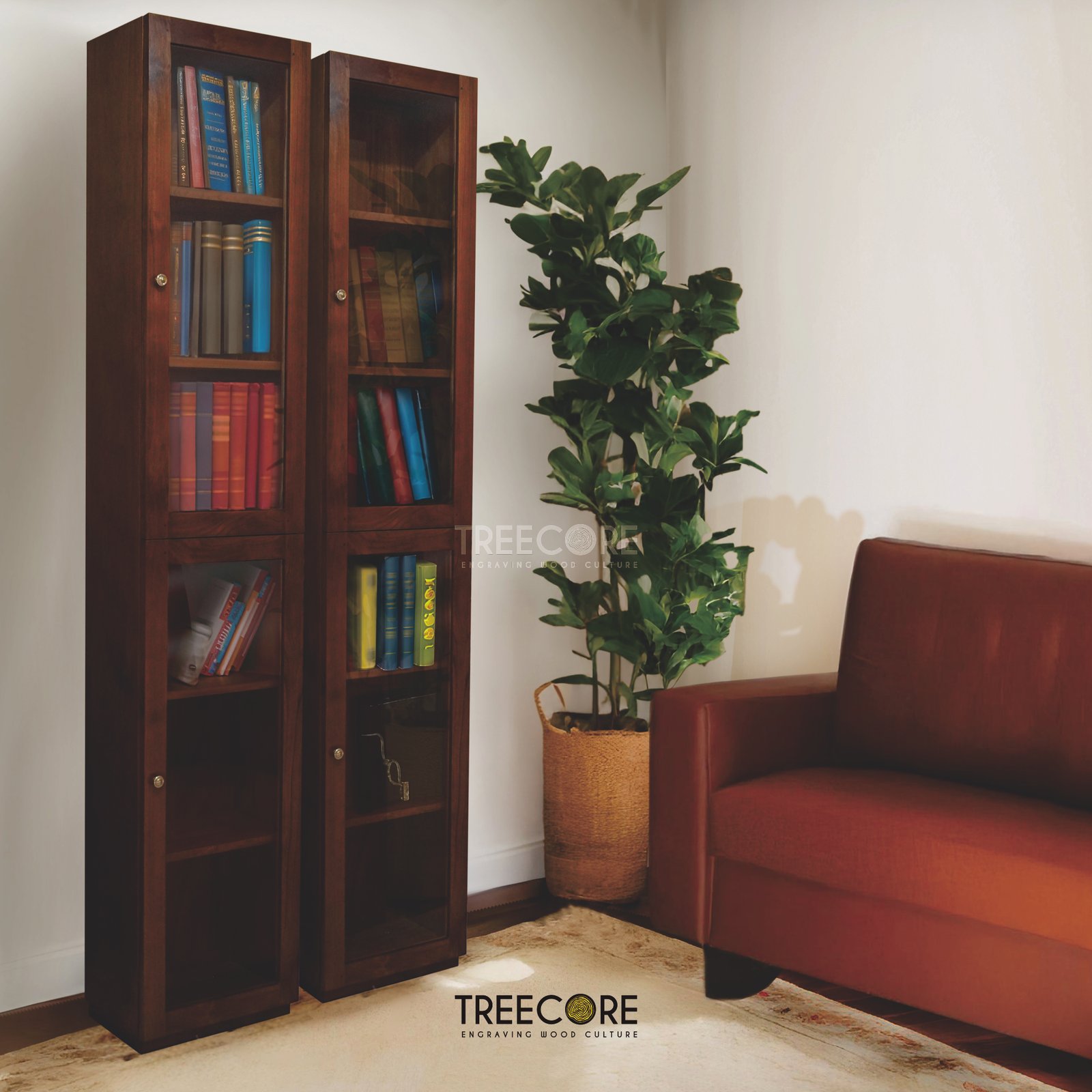 Minimalist Teak Wood Bookshelf