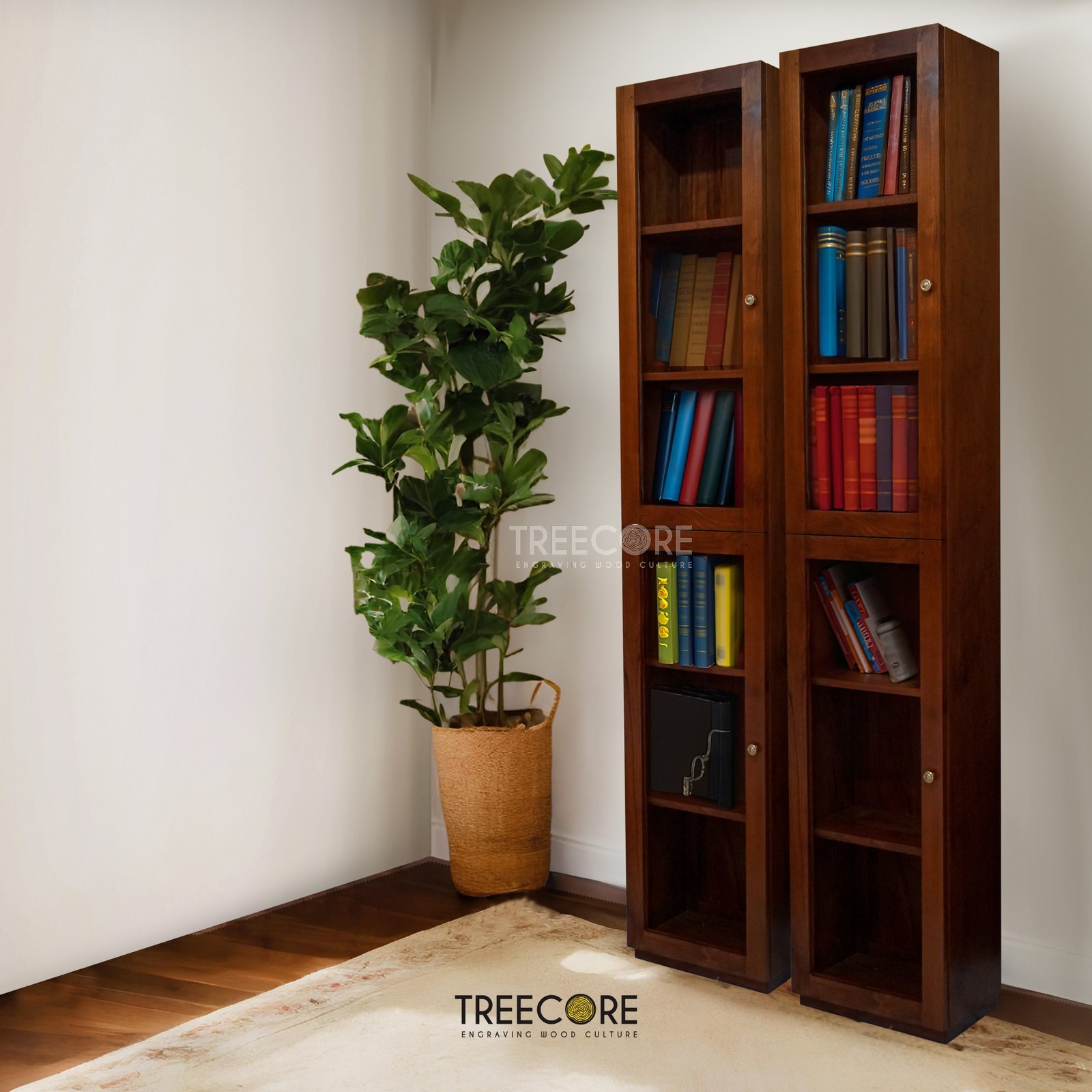 Minimalist Teak Wood Bookshelf