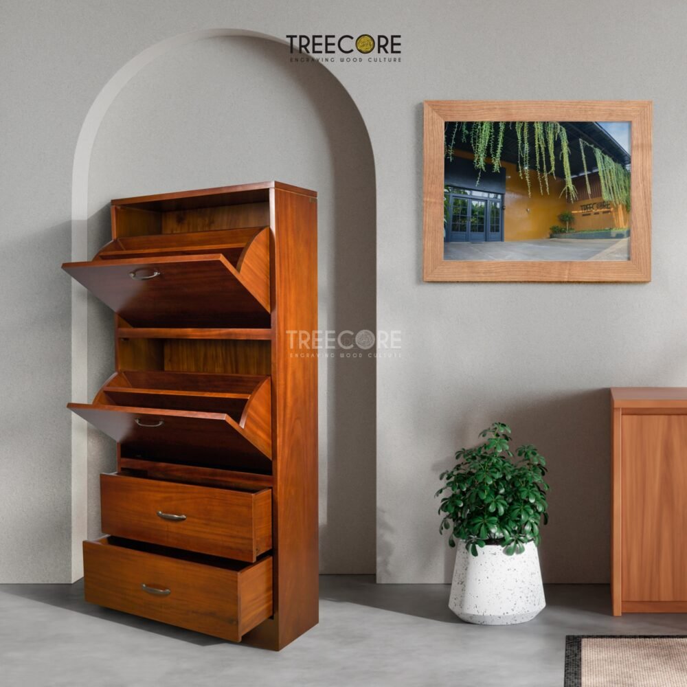 Flip-Down Door Shoe Storage Luggage Rack – Stylish & Space-Saving Storage