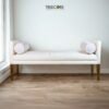 Enhance your space with the Minimalist Design Lounge Bench, crafted from teak wood with a satin finish for timeless elegance.