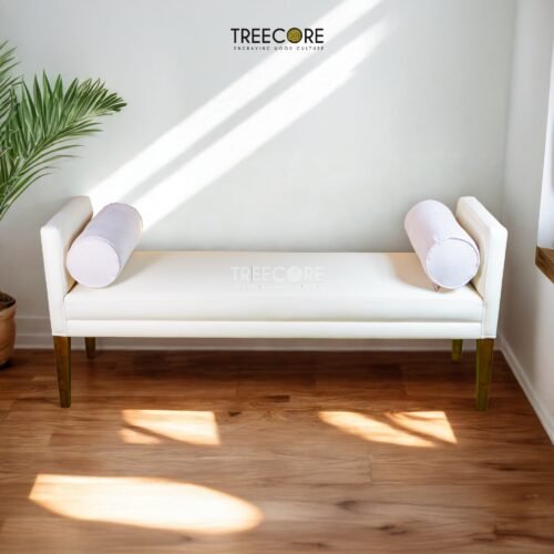 Enhance your space with the Minimalist Design Lounge Bench, crafted from teak wood with a satin finish for timeless elegance.