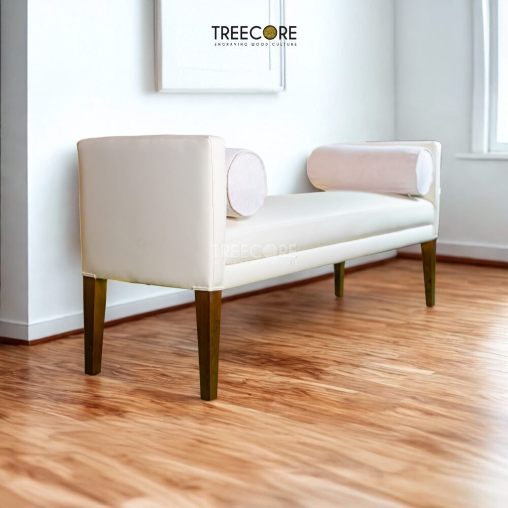 Enhance your space with the Minimalist Design Lounge Bench, crafted from teak wood with a satin finish for timeless elegance.