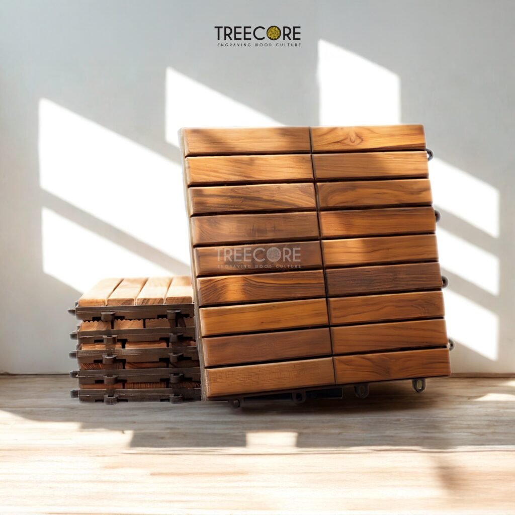 Upgrade your outdoor or indoor flooring with The Elegant Teak Wood Decking, crafted from durable teak wood with natural oil finish for long-lasting beauty.
