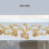 Luxury Wooden Coffee Table with Gold Detailing and Bottom Shelves