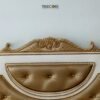 Elevate your bedroom with the Royal Gold Wooden Bed crafted from mahogany wood with pearl finish and genuine gold leaf detailing.
