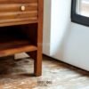 Enhance your home with the Wave Accent Sideboard, crafted from teak wood with satin finish, offering stylish design and versatile storage.