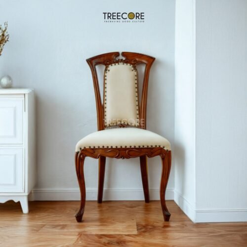 Enhance interiors with the Wooden Carving Sofa Chair, crafted from teak wood with detailed carvings and soft foam cushioning for comfort.