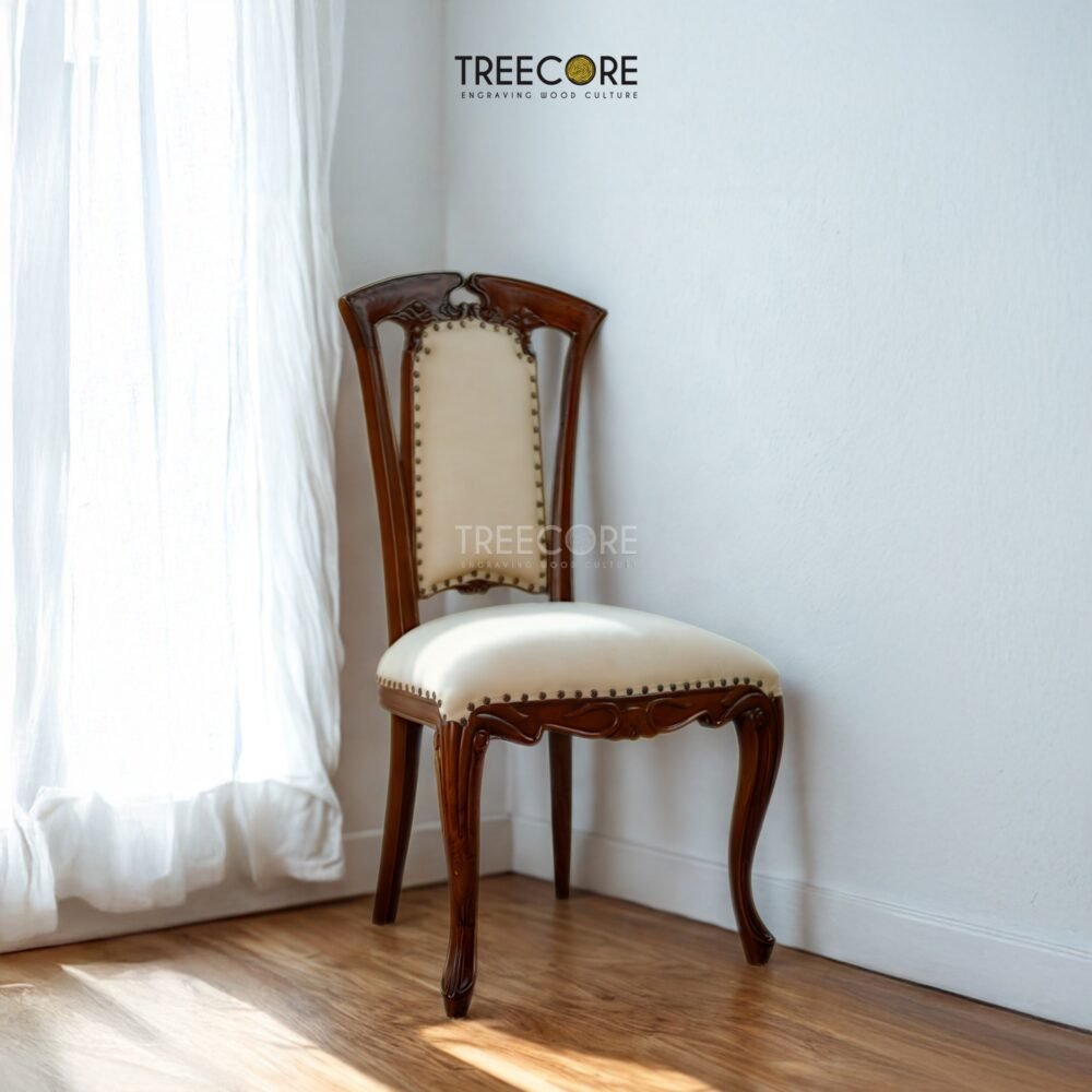 Enhance interiors with the Wooden Carving Sofa Chair, crafted from teak wood with detailed carvings and soft foam cushioning for comfort.