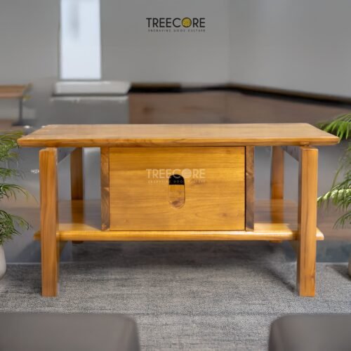 Discover the Solid Wood Coffee Table made from teak with satin finish, offering durability, style, and spacious design for modern living.